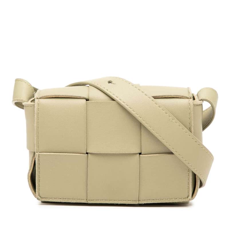 Bottega Veneta Candy Nappa Intrecciato Cassette Crossbody Brown Leather Good condition - Front View