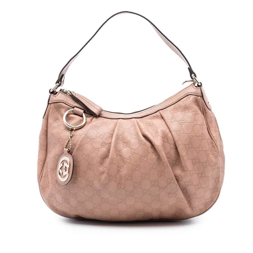 Gucci Medium Guccissima Sukey Shoulder Bag Brown Leather Good condition - Front View