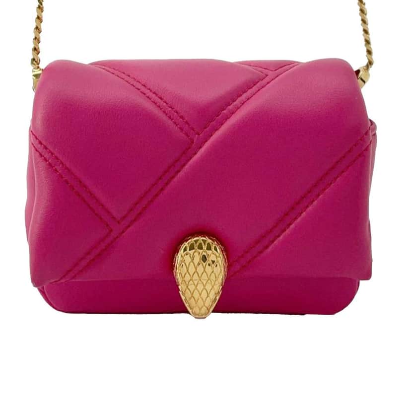 Bvlgari Micro Leather Serpenti Cabochon Satchel Pink Leather Good condition - Front View