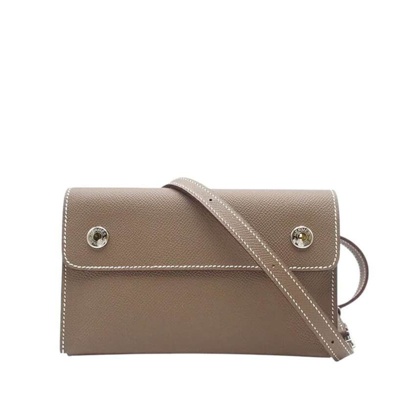 Hermès Epsom Hermesnap Wallet Brown Leather Good condition - Front View