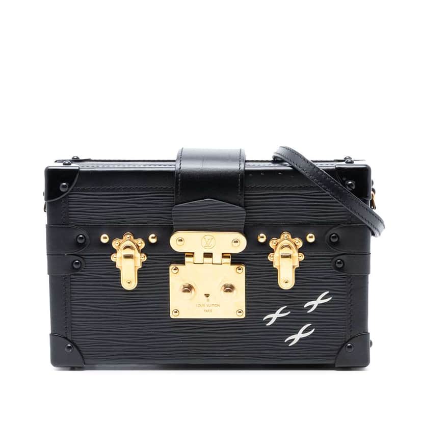 Louis Vuitton Epi Petite Malle Black Leather Good condition - Front View