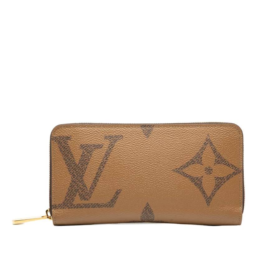 Louis Vuitton Monogram Giant Reverse Zippy Long Wallet Brown Good condition - Front View
