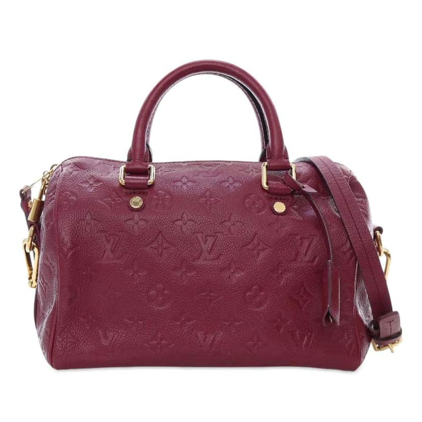 Louis Vuitton Monogram Empreinte Speedy Bandouliere 25 Red Leather Good condition - Front View