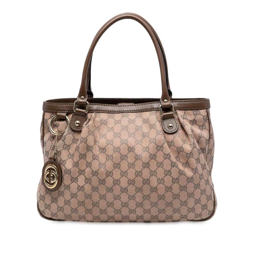 Gucci GG Canvas Sukey Tote Brown Canvas Good condition - Front View
