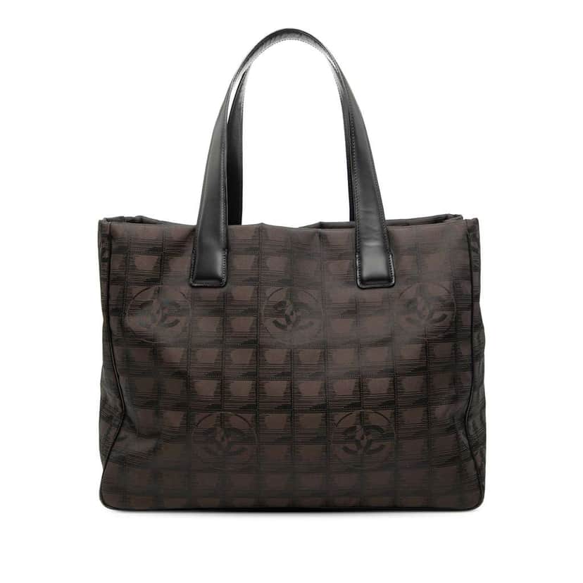 Chanel New Travel Line Nylon Tote Brown Good condition - Front View