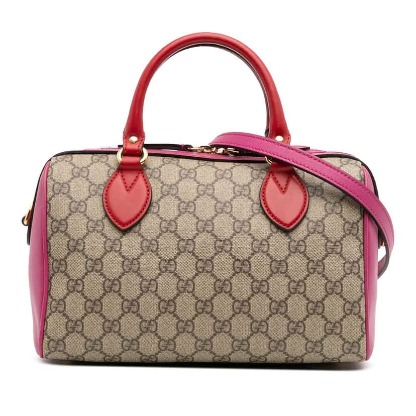 Gucci Small GG Supreme Satchel Brown Canvas Good condition - Front View
