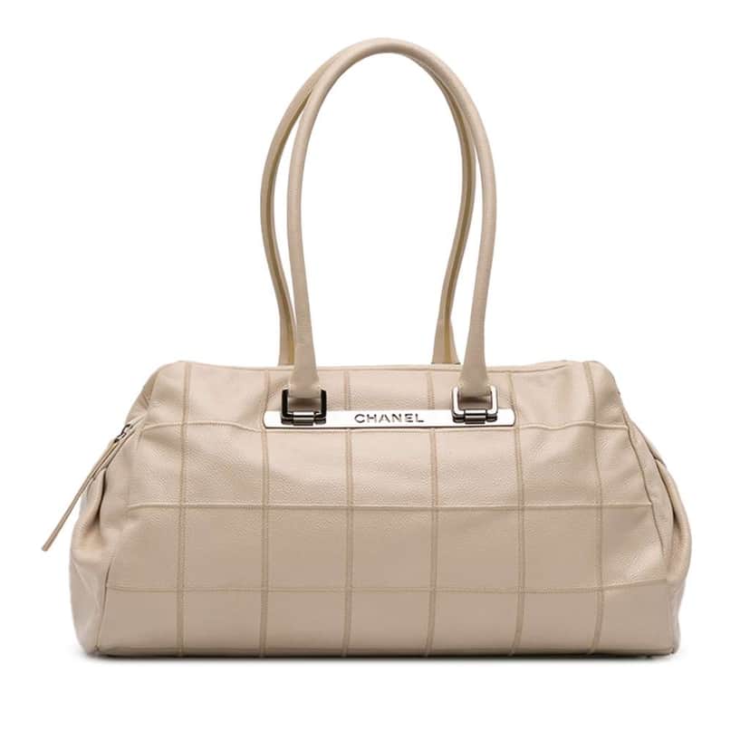 Chanel Caviar Chocolate Bar Shoulder Bag Brown Leather Fair condition - Front View