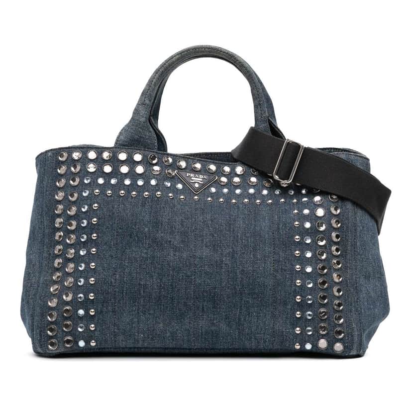 Prada Denim Canapa Bijoux Satchel Blue Denim Good condition - Front View