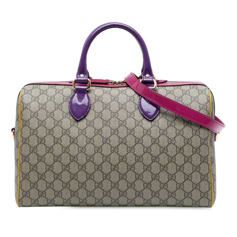 Gucci Medium GG Supreme Satchel Brown Canvas Good condition - Front View