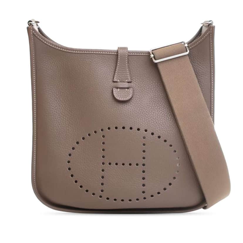 Hermès Clemence Evelyne III PM Brown Leather Good condition - Front View