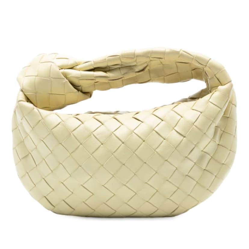 Bottega Veneta Mini Nappa Intrecciato Jodie Yellow Leather Good condition - Front View