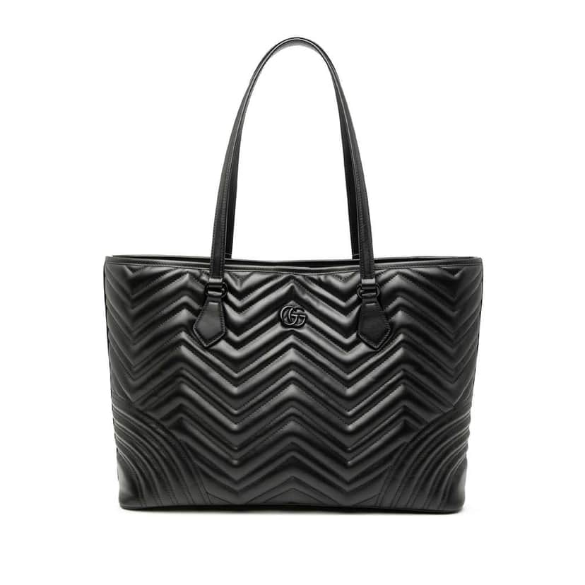 Gucci GG Marmont Matelasse Leather Tote Black Leather Good condition - Front View