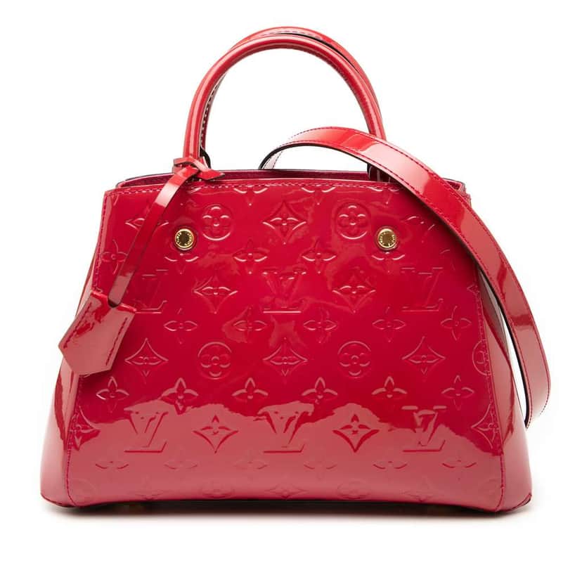 Louis Vuitton Monogram Vernis Montaigne BB Red Leather Good condition - Front View