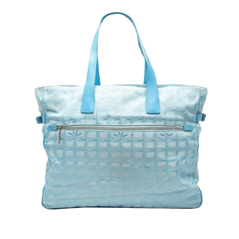 Chanel New Travel Line Nylon Tote Blue Good condition - Front View
