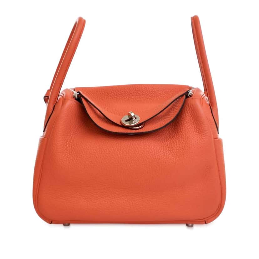 Hermès Clemence Lindy 26 Orange Leather Good condition - Front View