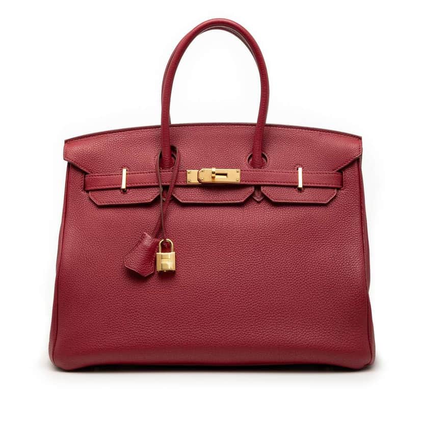 Hermès Togo Birkin Retourne 35 Red Leather Good condition - Front View