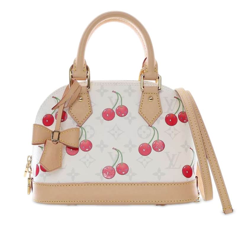 Louis Vuitton Takashi Murakami Monogram Cherry Alma BB White Good condition - Front View