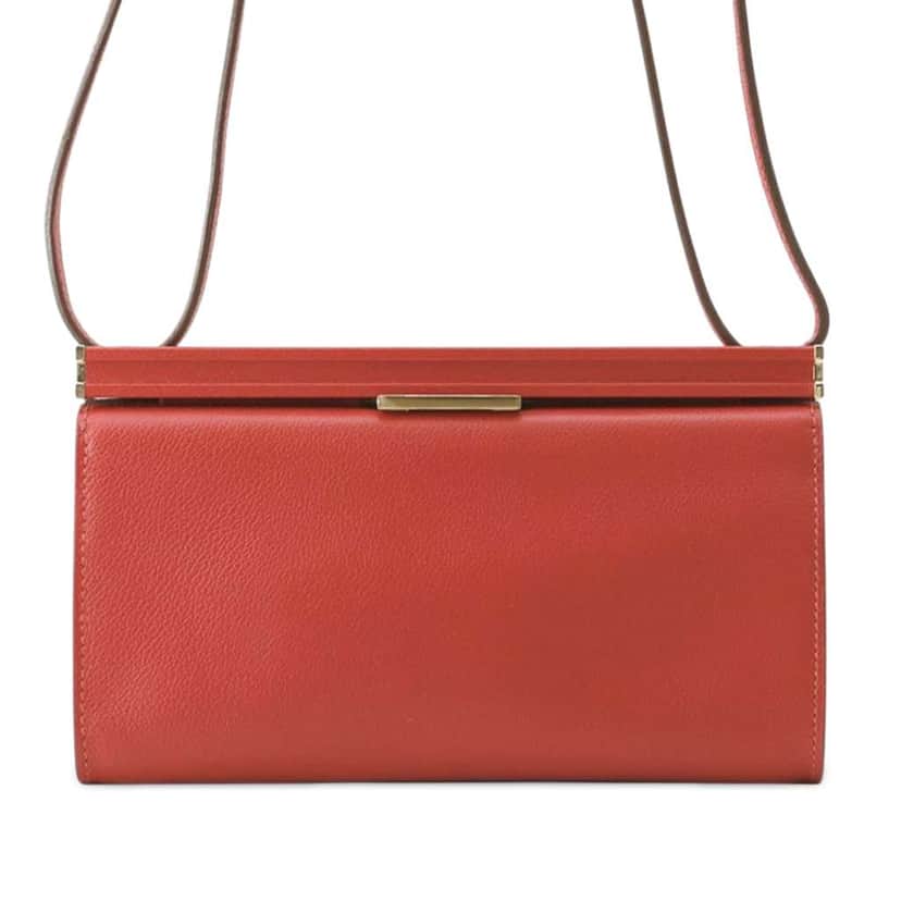 Hermès Evergrain Clic H 21 Red Leather Good condition - Front View
