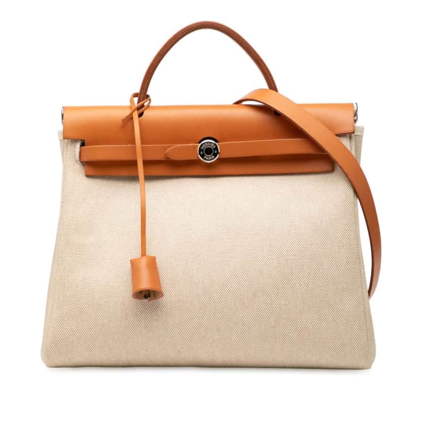 Hermès Toile Herbag PM Brown Canvas Good condition - Front View