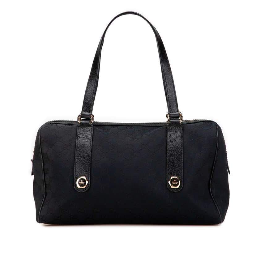 Gucci GG Canvas Charmy Shoulder Bag Black Canvas Good condition - Front View