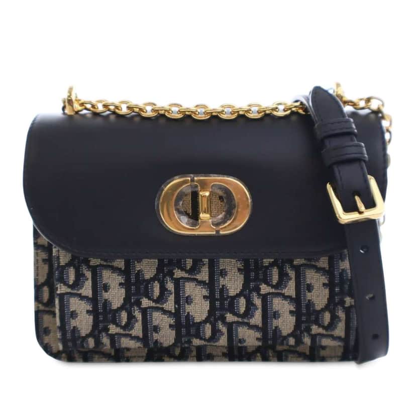 Dior Mini Oblique Canvas Miss Maddy Flap Blue Canvas Good condition - Front View