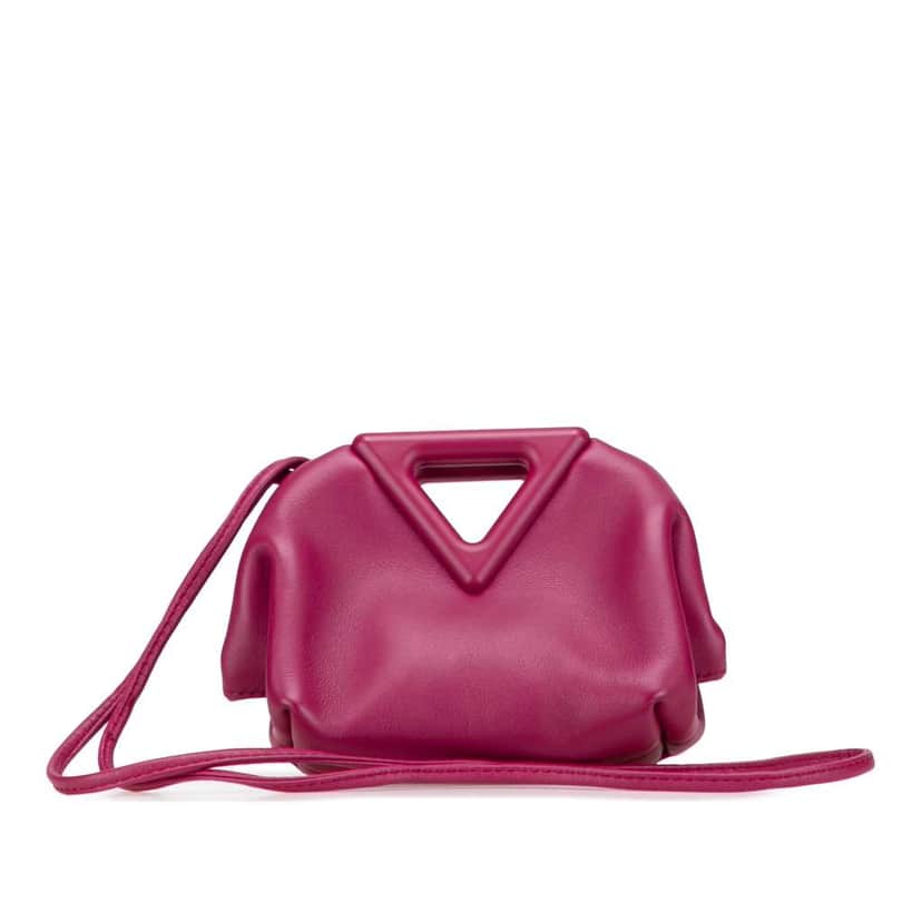 Bottega Veneta Leather Point Coin Purse Satchel Pink Leather Very good condition - Front View