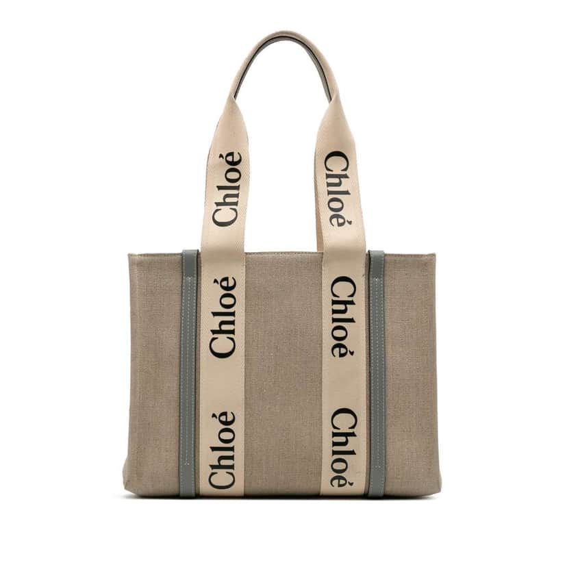 Chloé Medium Canvas Woody Tote Brown Canvas Good condition - Front View