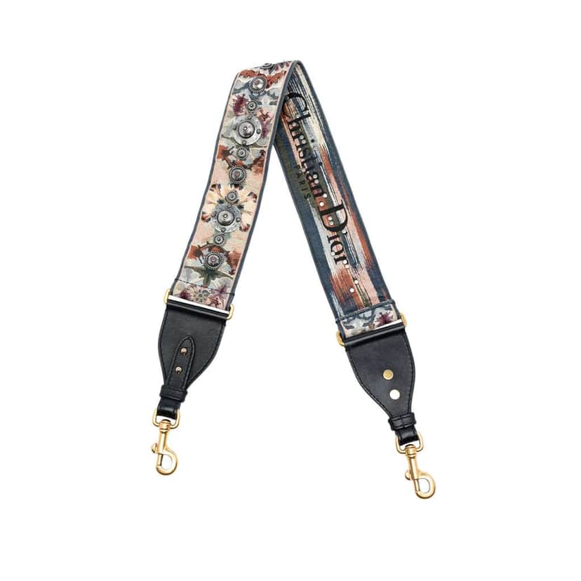 Dior Studded Canvas KaleiDiorscopic Bag Strap Brown Canvas Good condition - Front View