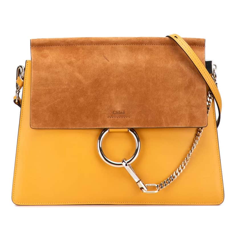 Chloé Medium Leather Faye Shoulder Bag Yellow Leather Good condition - Front View