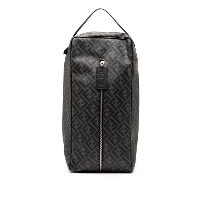 Fendi Zucca Coated Canvas Shoe Case Grey Canvas Very good condition - Front View