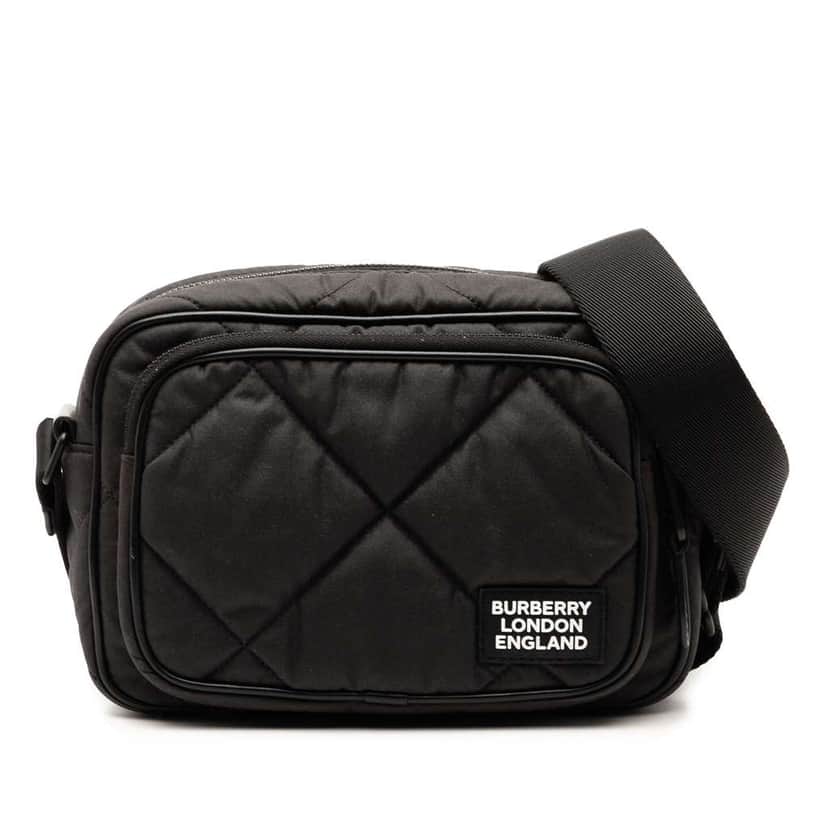 Burberry Quilted Nylon Paddy Crossbody Black Good condition - Front View