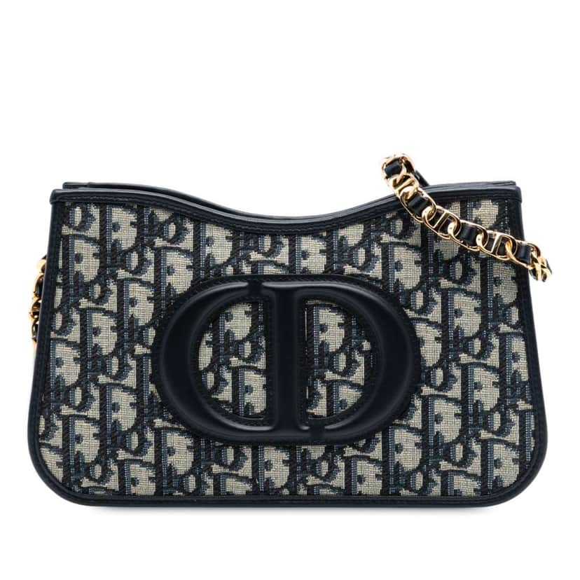 Dior Mini Oblique Canvas CD Signature Hobo Blue Canvas Very good condition - Front View