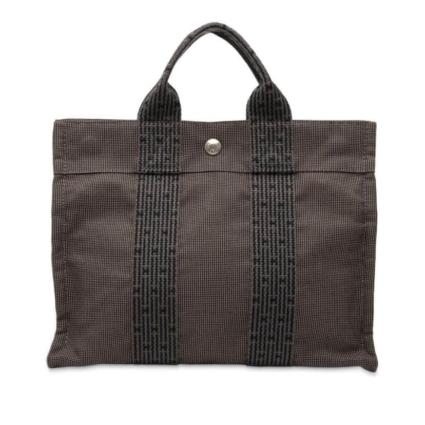Hermès Canvas Herline PM Grey Canvas Good condition - Front View