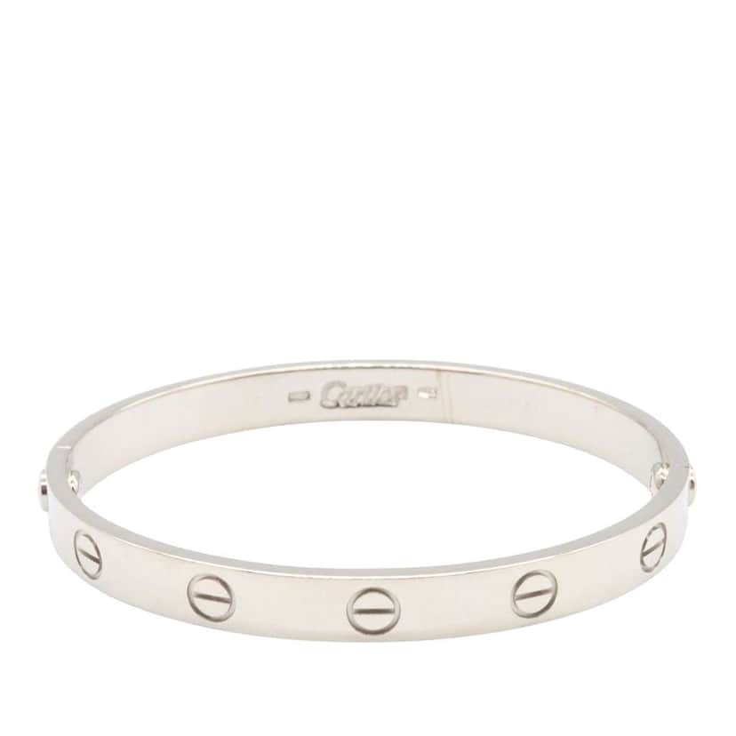 Cartier 18K White Gold Classic Love Bracelet Silver White Gold Good condition - Front View