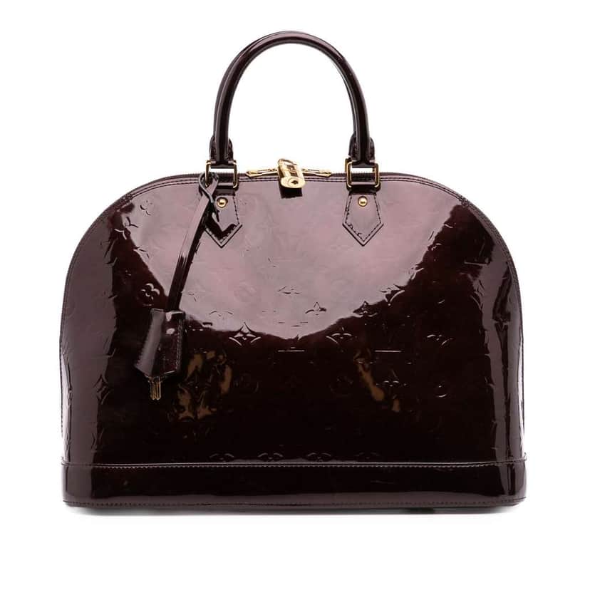 Louis Vuitton Monogram Vernis Alma GM Red Leather Good condition - Front View