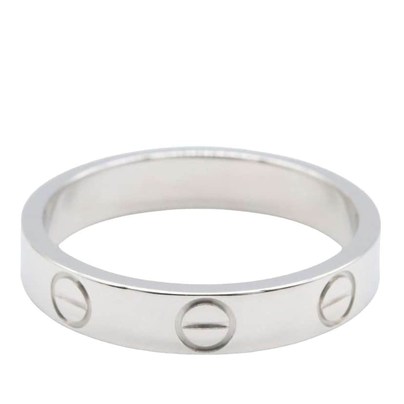 Cartier 18K White Gold Small Love Ring Silver White Gold Good condition - Front View