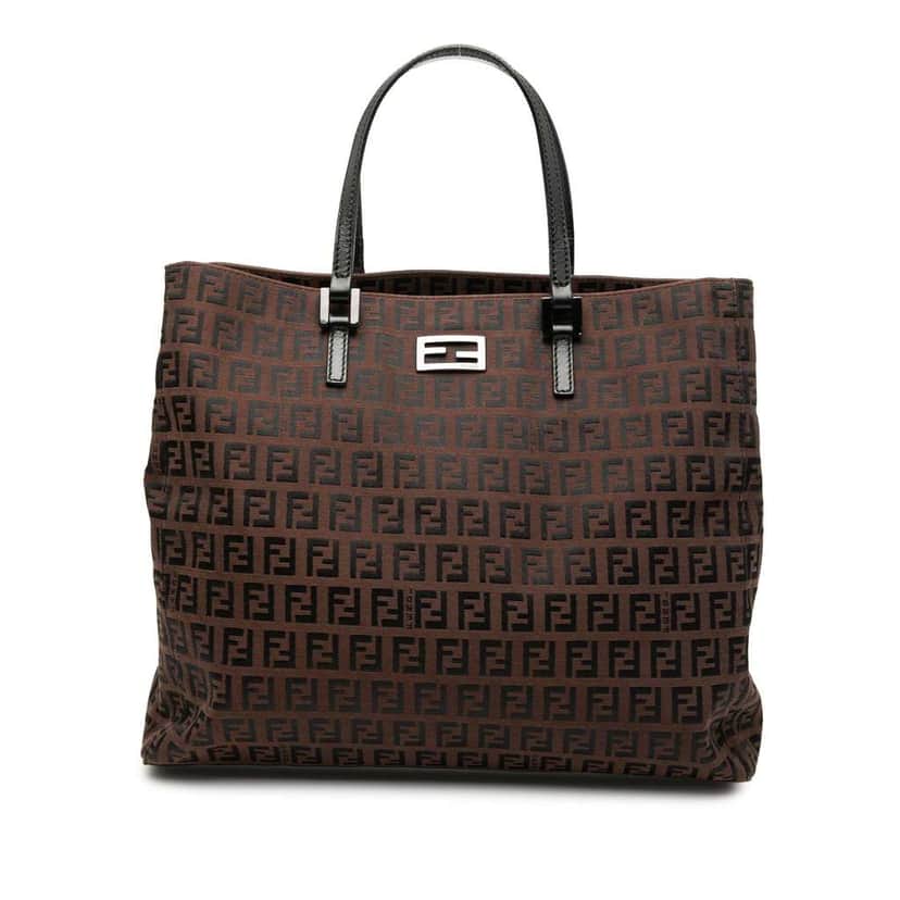Fendi Zucchino Canvas Tote Brown Canvas Good condition - Front View