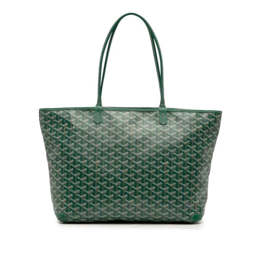 Goyard Goyardine Artois MM Green Canvas Good condition - Front View