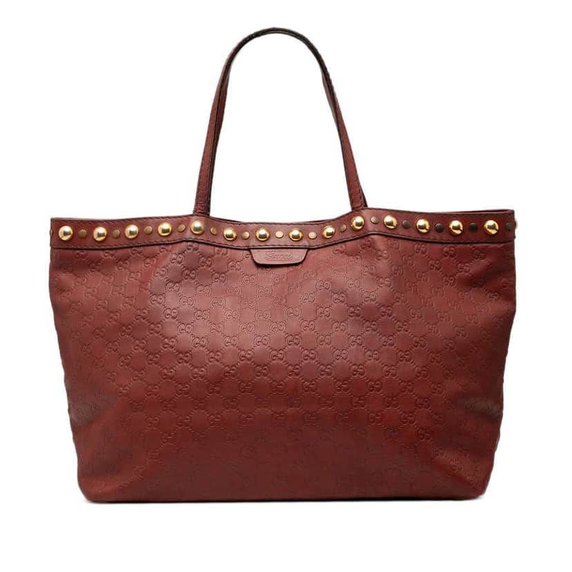 Gucci Guccissima Babouska Tote Red Leather Good condition - Front View