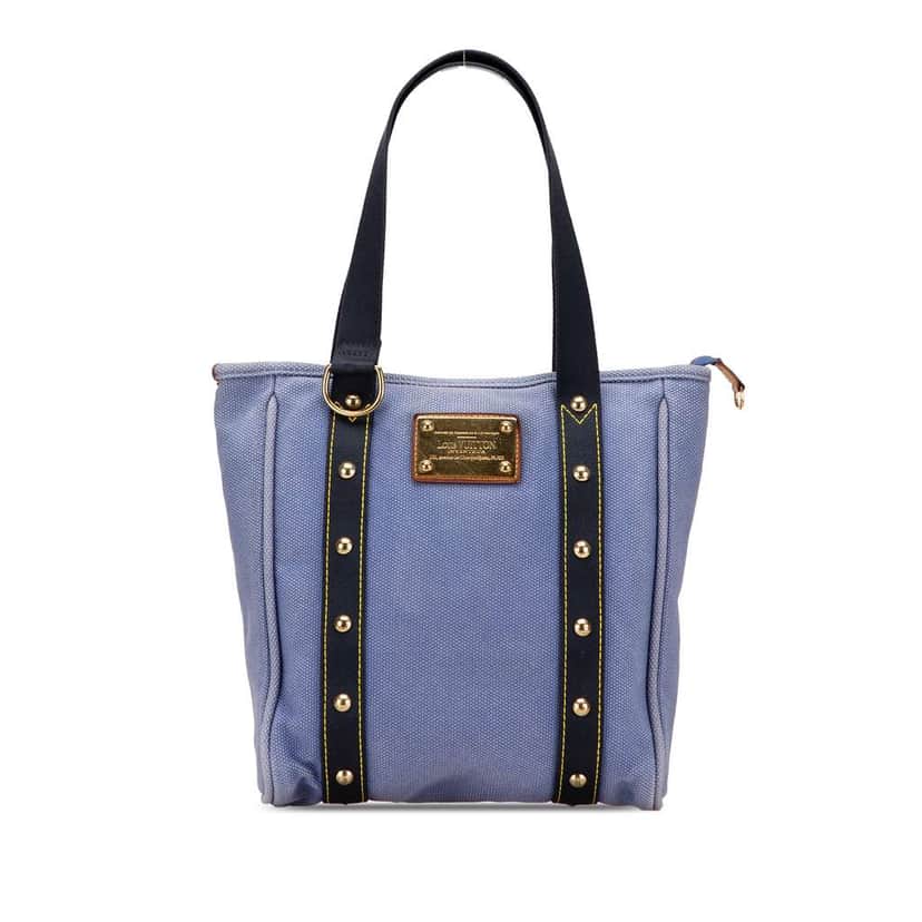 Louis Vuitton Antigua Cabas MM Blue Canvas Good condition - Front View