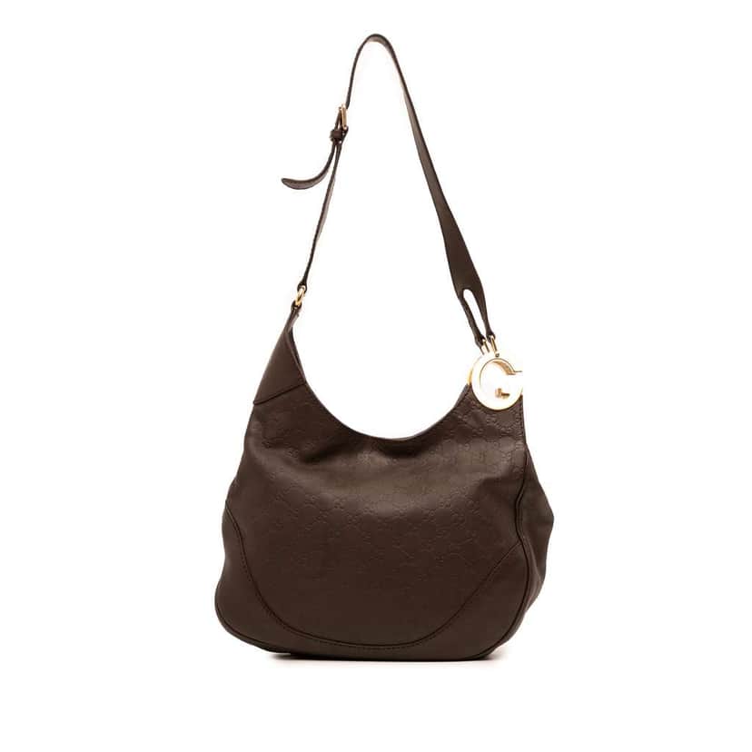 Gucci Guccissima Charlotte Crossbody Brown Leather Very good condition - Front View