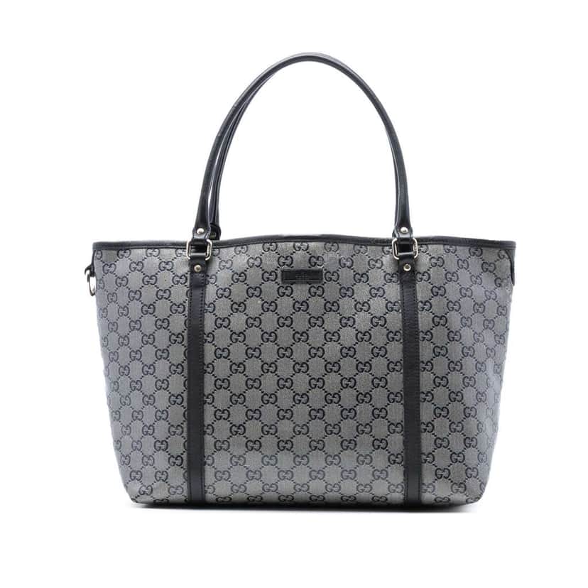 Gucci Medium GG Crystal Joy Tote Grey Canvas Good condition - Front View