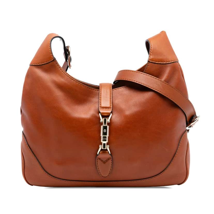 Gucci Calfskin Jackie O Bouvier Crossbody Brown Leather Good condition - Front View