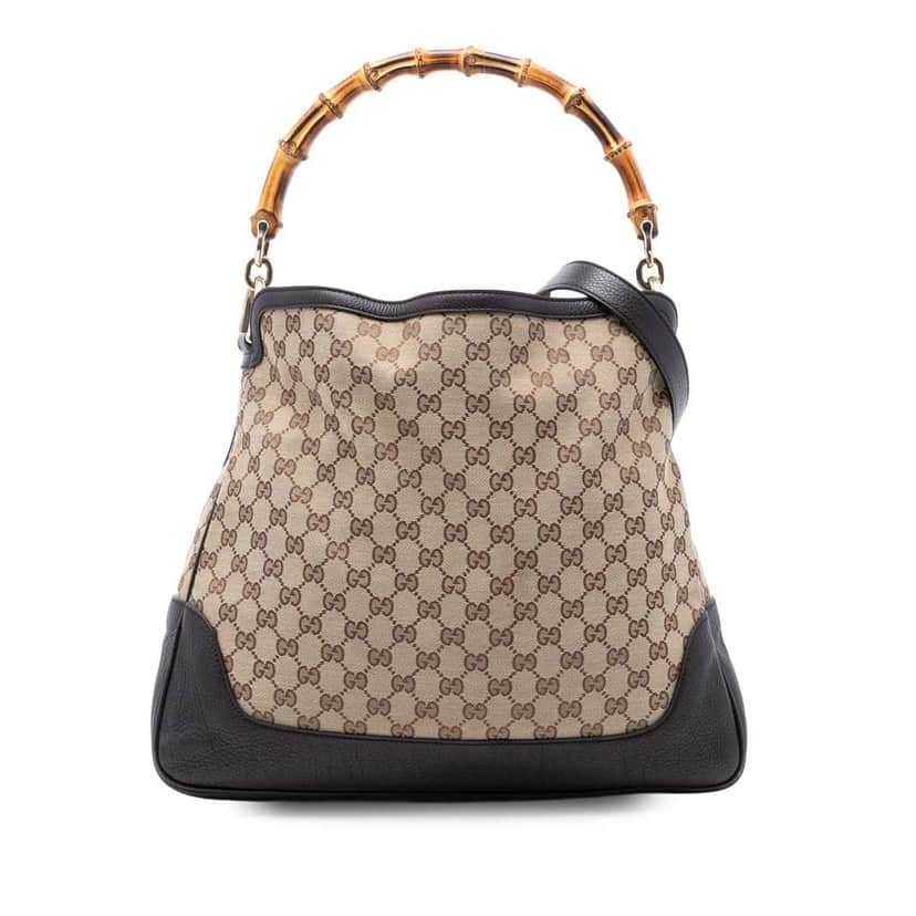 Gucci GG Canvas Bamboo Diana Satchel Brown Canvas Good condition - Front View