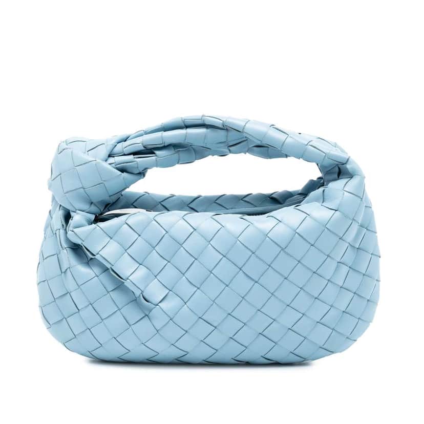 Bottega Veneta Mini Nappa Intrecciato Jodie Blue Leather Good condition - Front View