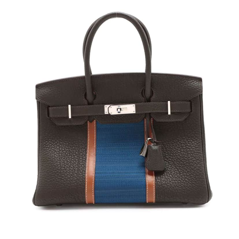 Hermès Limited Edition Fjord Barenia Birkin Club Retourne 30 Green Leather Good condition - Front View