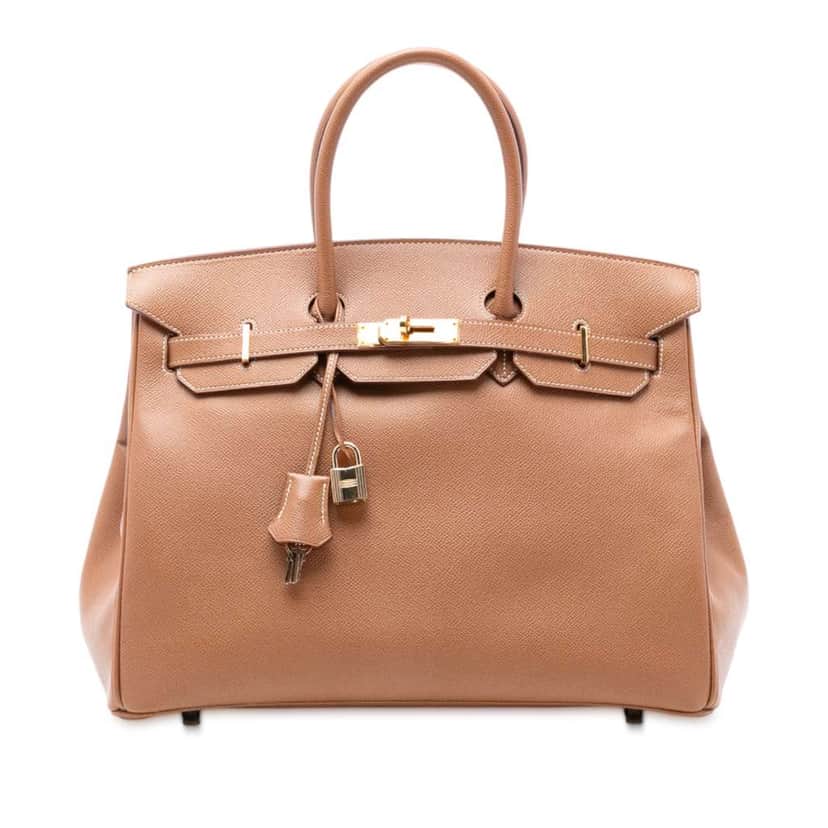 Hermès Courchevel Birkin Retourne 35 Brown Leather Good condition - Front View