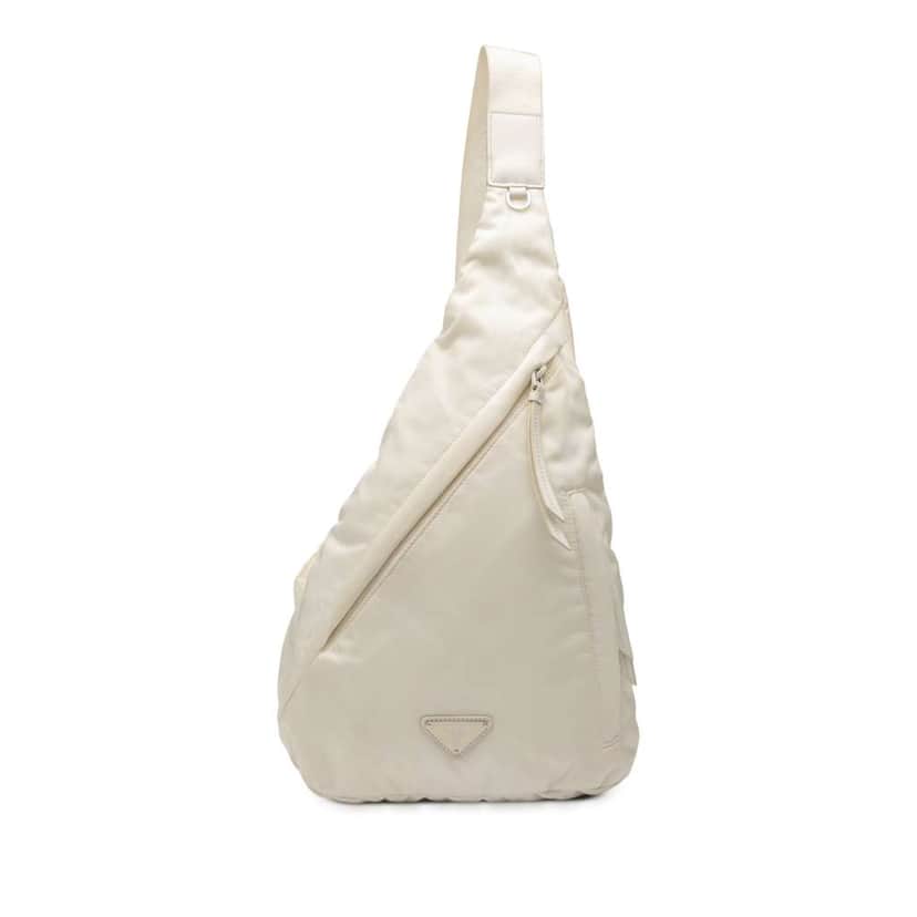 Prada Re Nylon Sling Bag White Good condition - Front View
