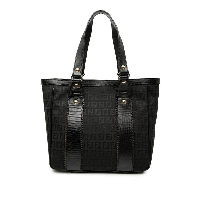 Fendi Zucchino Canvas Tote Black Canvas Very good condition - Front View