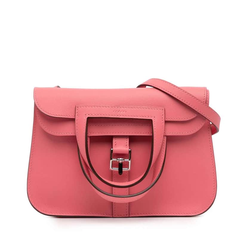Hermès Mini Swift Halzan 22 Pink Leather Very good condition - Front View